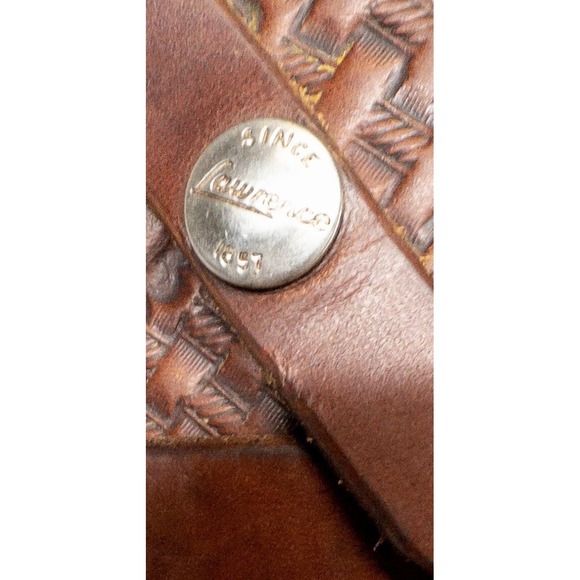 Vtg George Lawrence Brown Leather Basket Weave Holster ICB 654 Outdoors Utility - Picture 3 of 12